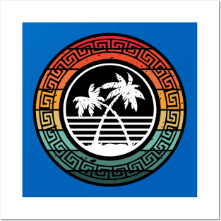 Hawaiian Island colorful design for the beach or cruise. Posters and Art